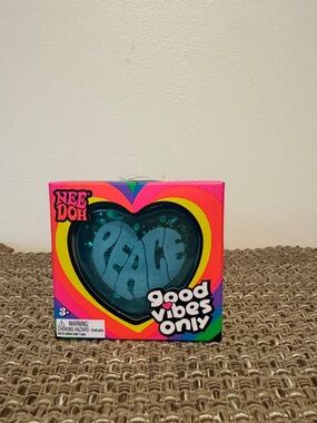 Nee Doh Heart Stress Ball - Teal "Peace" Design